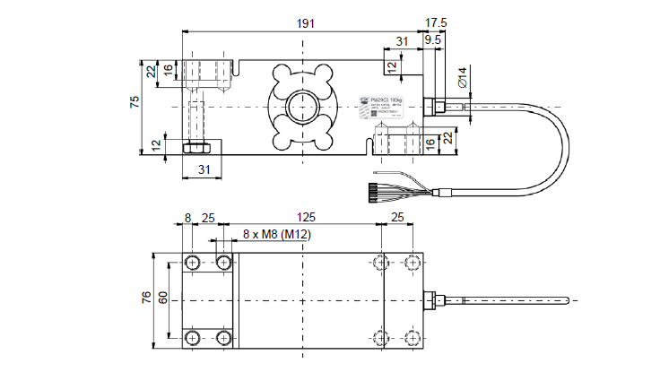德国HBM PW29 C3 称重传感器 单点称重传感器产品尺寸