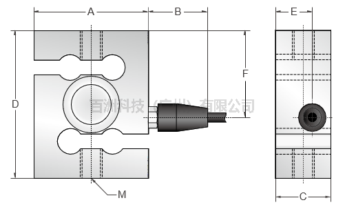 BSS-ESH 100kg 称重传感器 美国传力Transcell产品尺寸